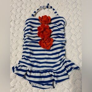 Janie and Jack Floral Striped European Traveler swim suit size 18-24